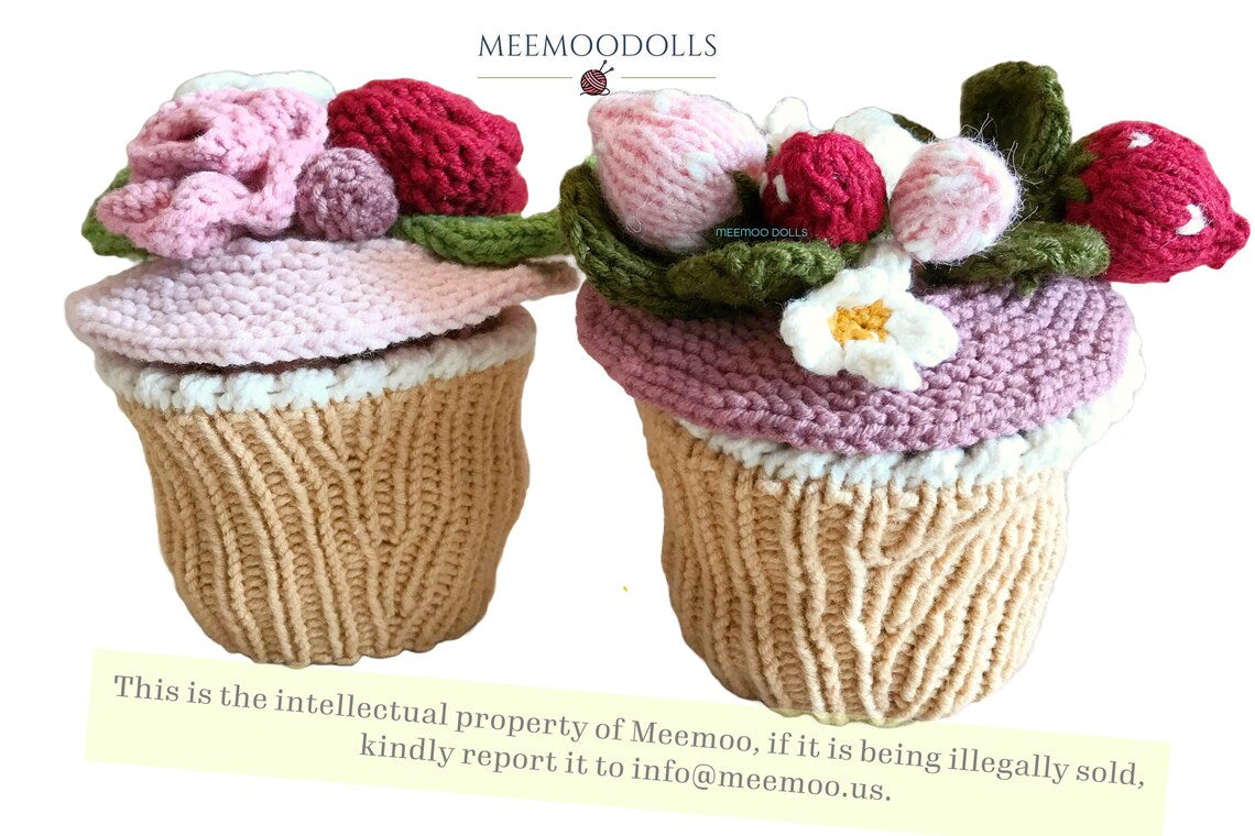 a couple of cupcakes that are on display
