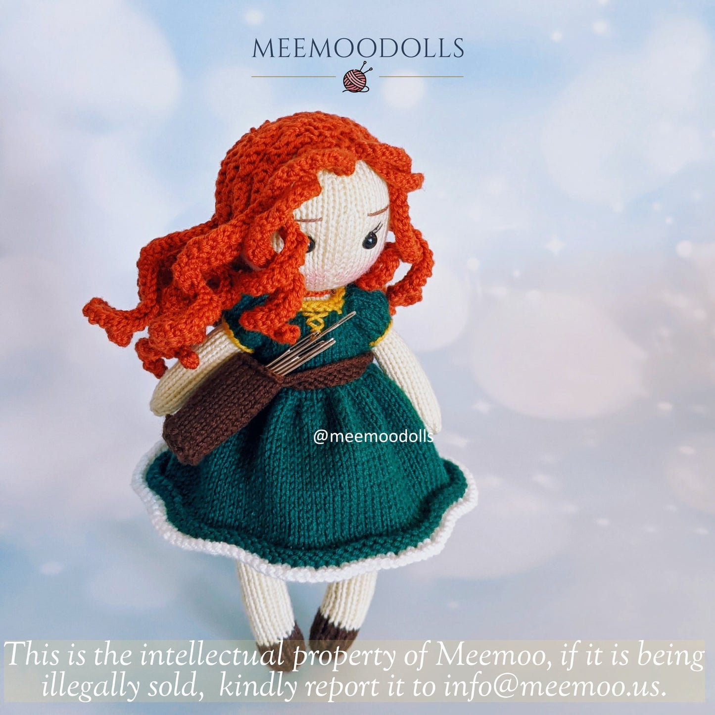 Knit Scottish princess. Knitted toy Patterns. Meemoodolls.