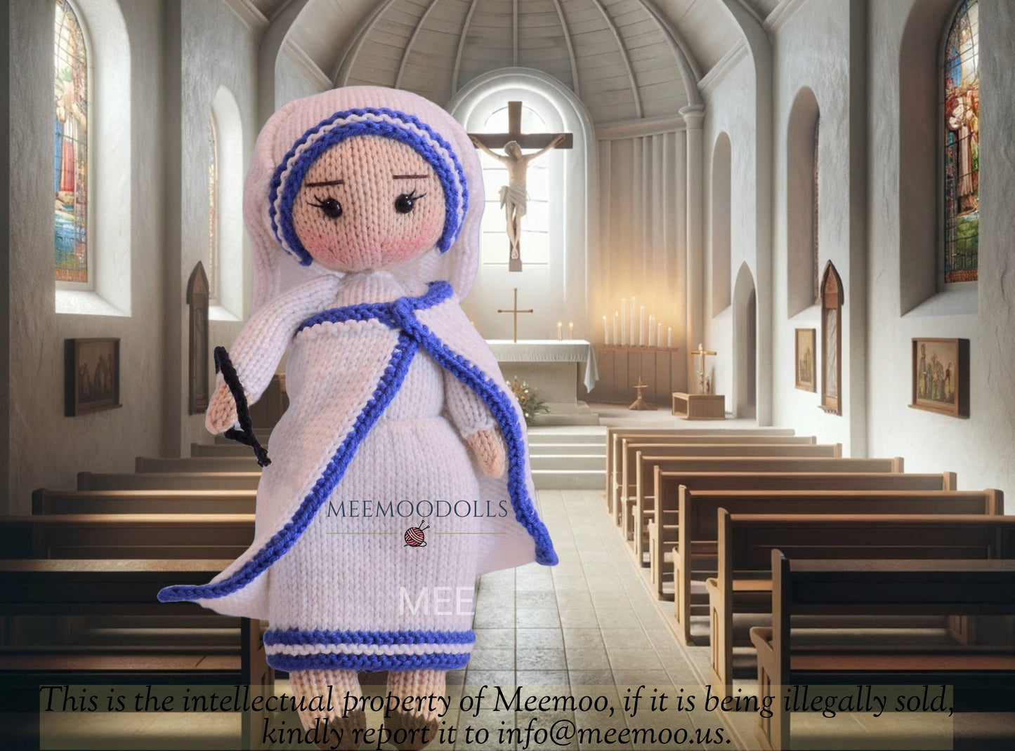 Mother Teresa Doll. Peace maker icon. Knitting Doll Pattern. Meemoodolls