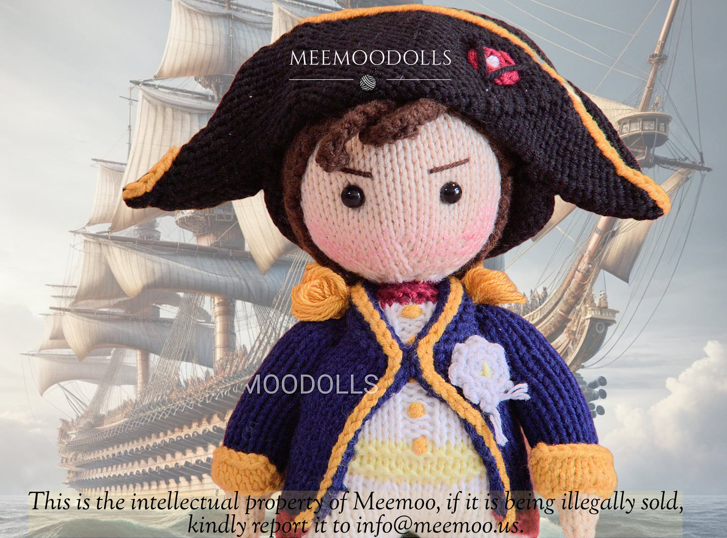 Napoleon - Knit French Emperor. Knitted toy Patterns. Meemoodolls.