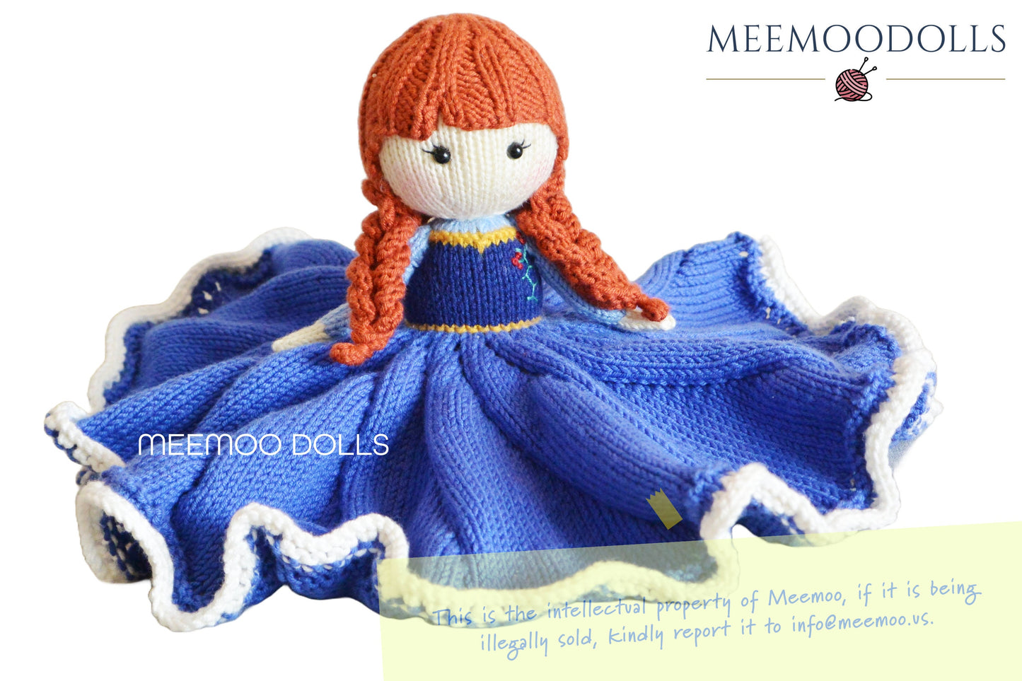 Princess Ana or Gerda in Snow Queen. Hans Christian Andersen Fairy Tales. Knitting Amigurumi. PDF pattern. Knitting Security Blanket.