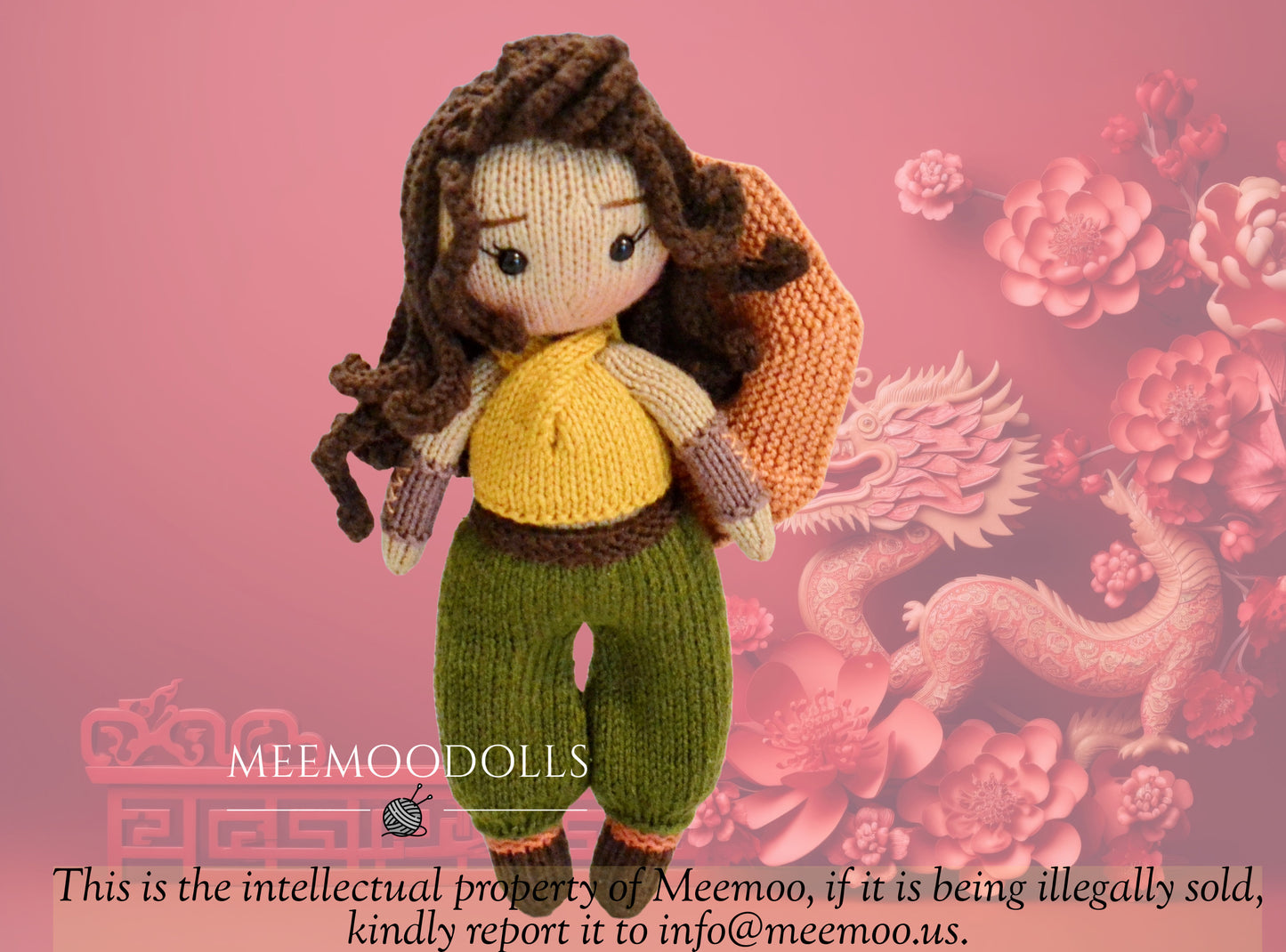 How to Knit Dragon Princess Doll. Little Warrior Doll. Knitted Toy Patterns. Meemoodolls.