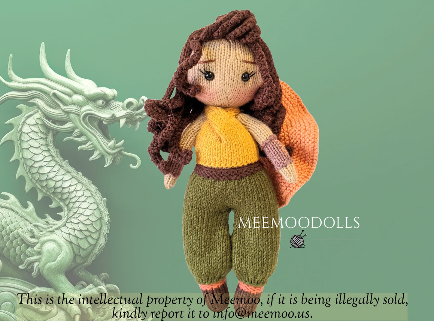 How to Knit Dragon Princess Doll. Little Warrior Doll. Knitted Toy Patterns. Meemoodolls.