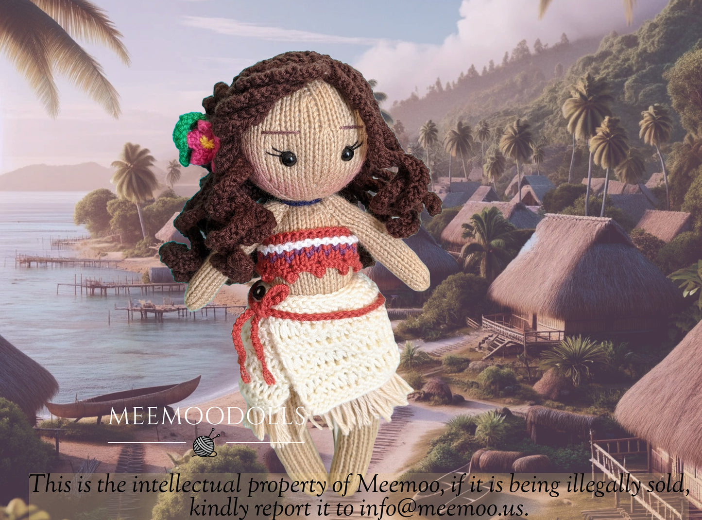 Knit Ocean Princess Doll. Knitted toy patterns. Meemoodolls