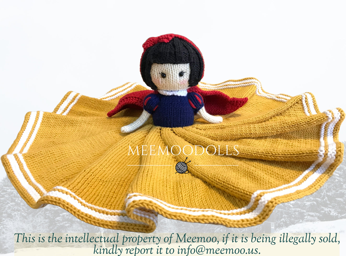 Grimms' Princess Baby Blanket. Schneewittchen Princess. knitted baby blankets. Meemoodolls