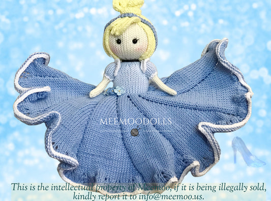 Cendrillon - The little glass slipper princess. Knit baby Blanket. Knitted toy Patterns. Meemoodolls