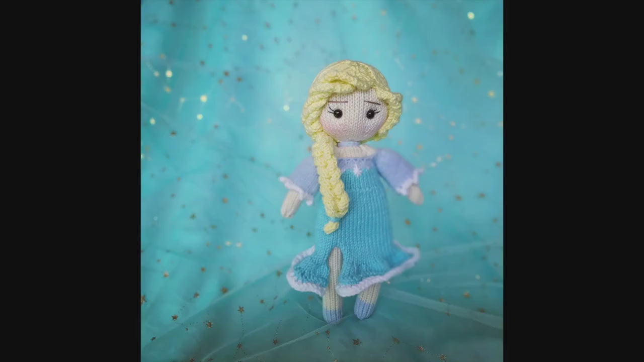 Knit Ocean Princess Doll. Knitted toy patterns. Meemoodolls