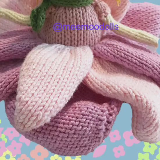 Knit Magnolia Fairy. Knit doll pattern. Knitted toy patterns. Meemoodolls.