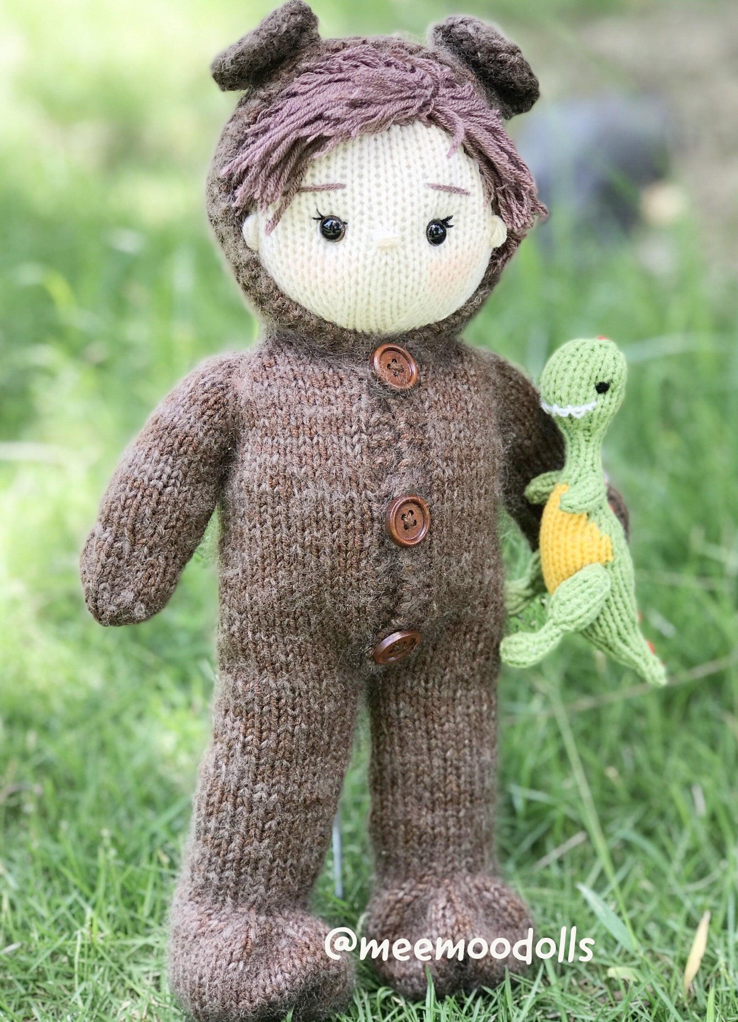 a teddy bear and a teddy bear in a field 