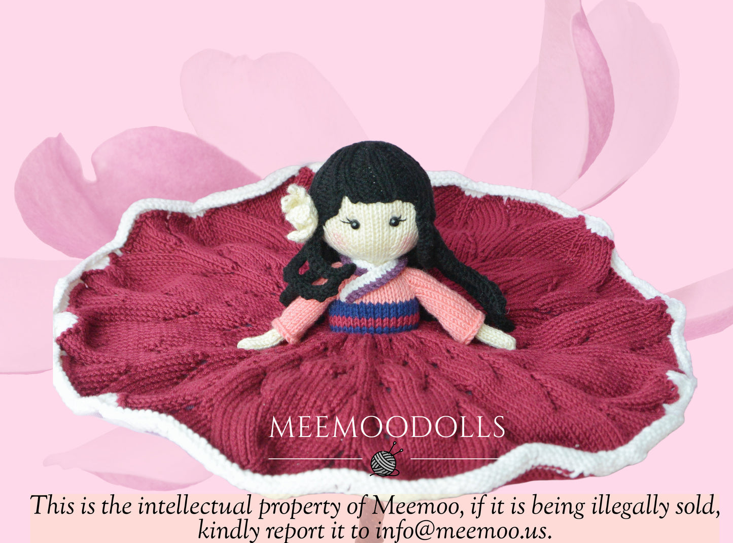 Knitting Pattern: Security Blanket. The Warrior Princess by Meemoo Dolls