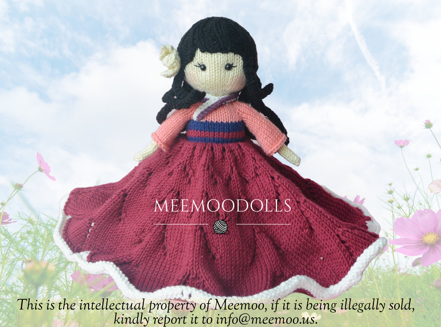 Knitting Pattern: Security Blanket. The Warrior Princess by Meemoo Dolls