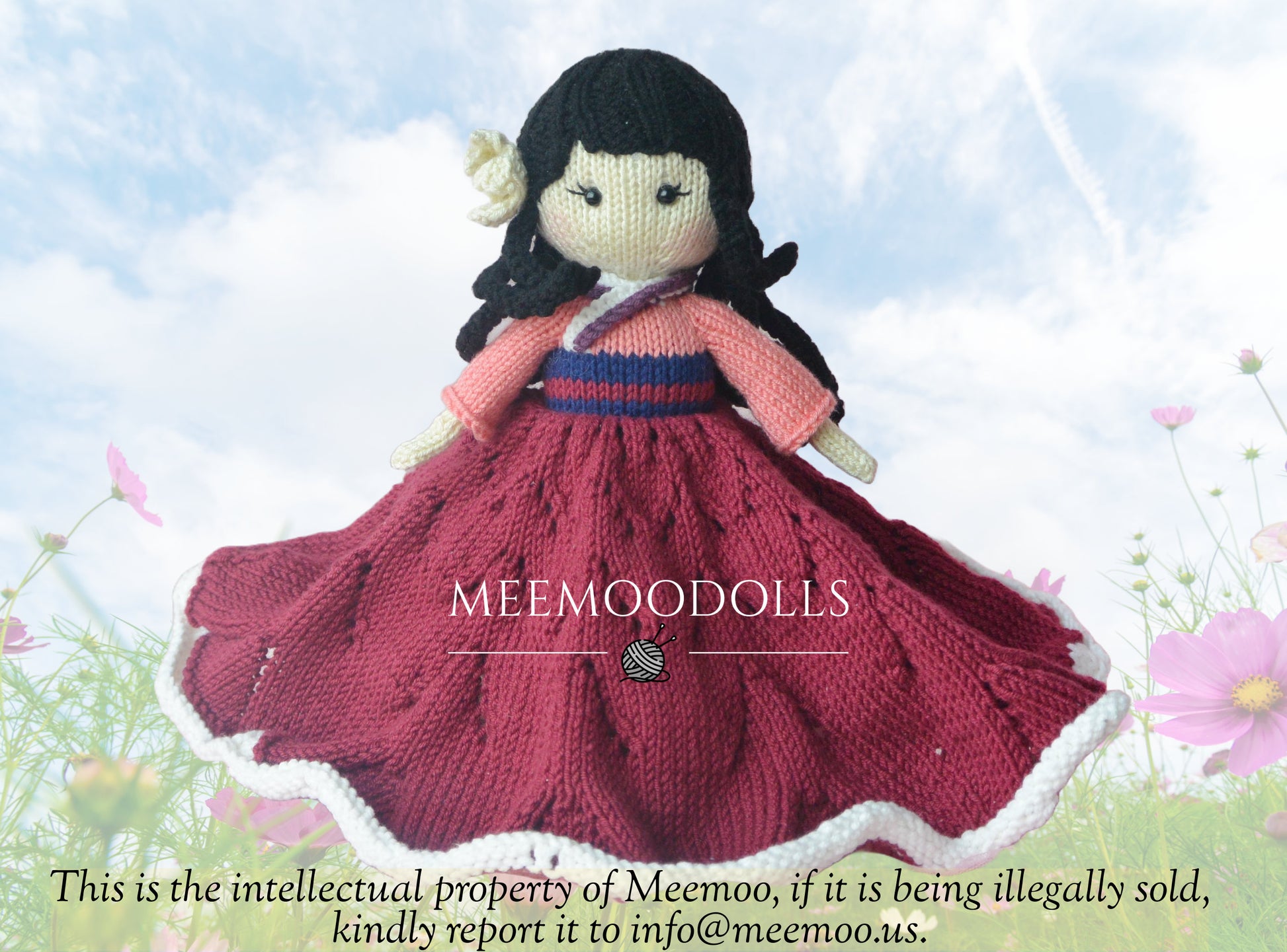 Knitting Pattern: Security Blanket. The Warrior Princess by Meemoo Dolls
