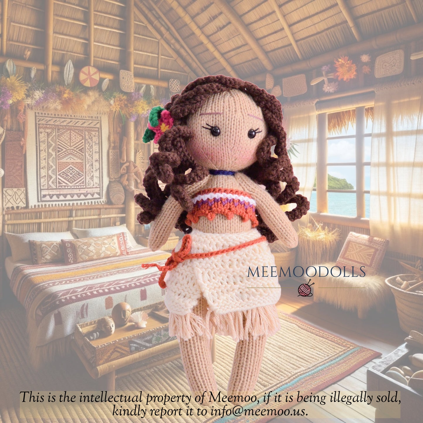 Knit Ocean Princess Doll. Knitted toy patterns. Meemoodolls