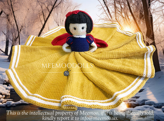 Grimms' Princess Baby Blanket. Schneewittchen Princess. knitted baby blankets. Meemoodolls