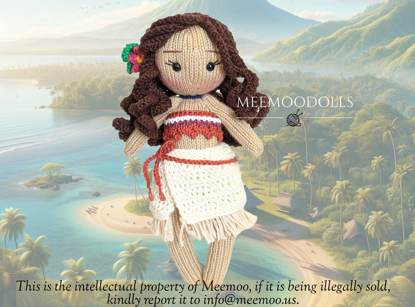 Knit Ocean Princess Doll. Knitted toy patterns. Meemoodolls