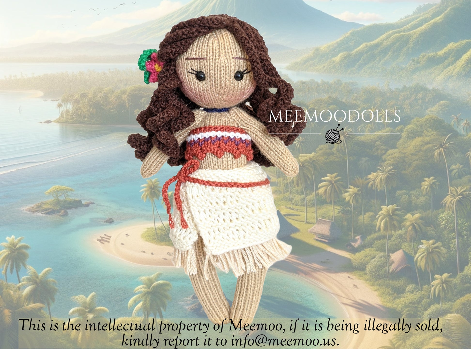 Knit Ocean Princess Doll. Knitted toy patterns. Meemoodolls