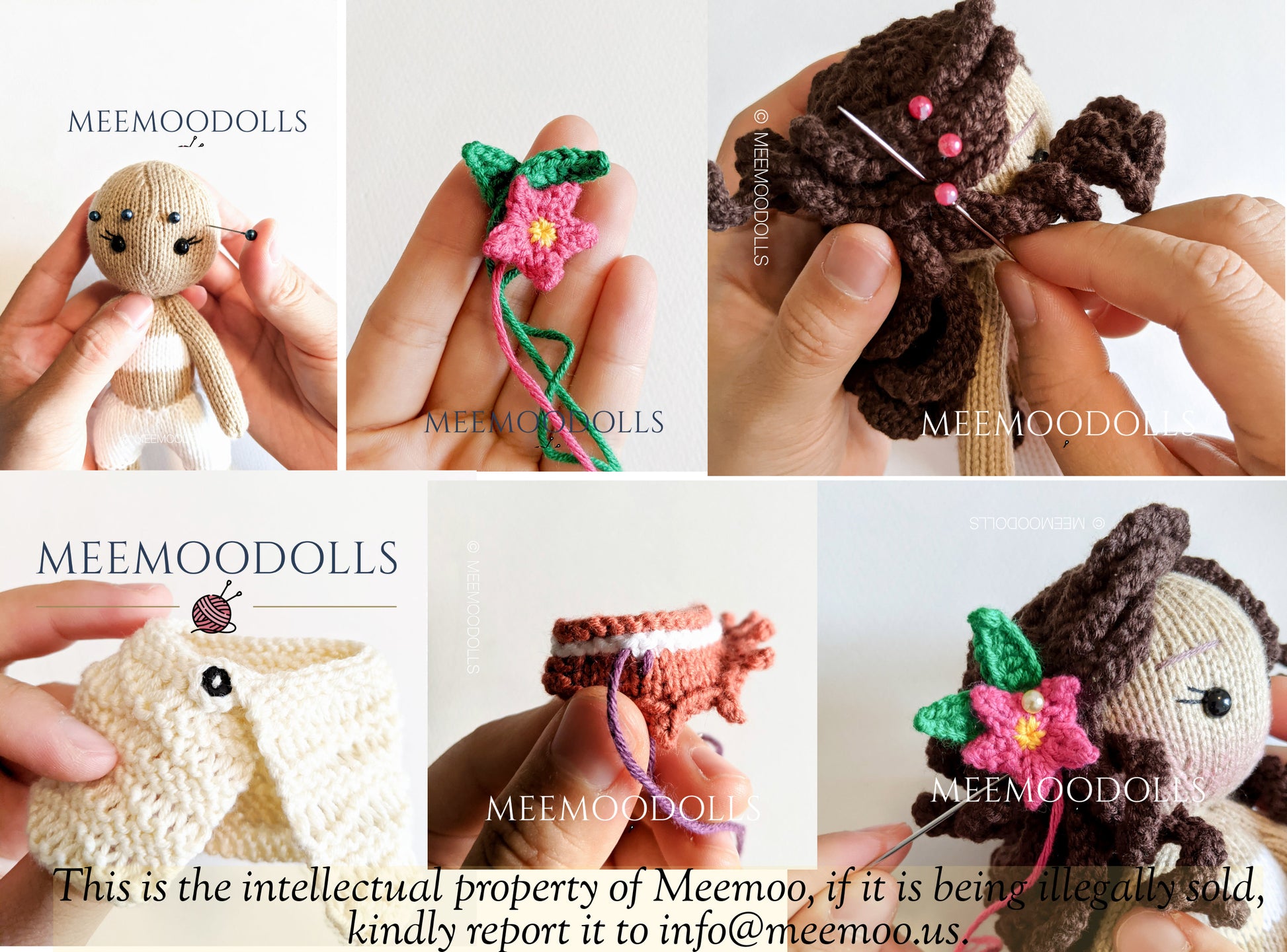 Knit Ocean Princess Doll. Knitted toy patterns. Meemoodolls